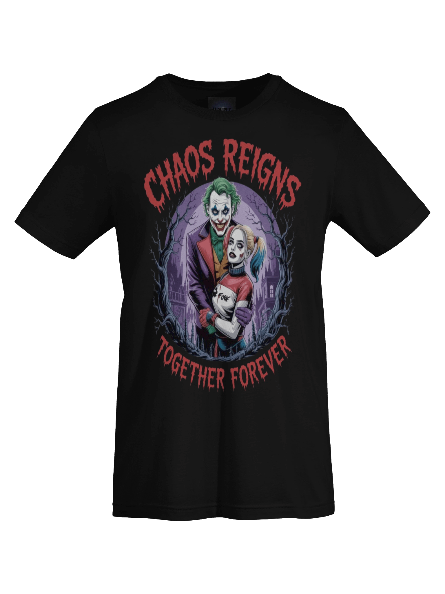 Chaos Reigns: Joker and Harley Quinn's Eternal Embrace Graphic Tee product image (1)