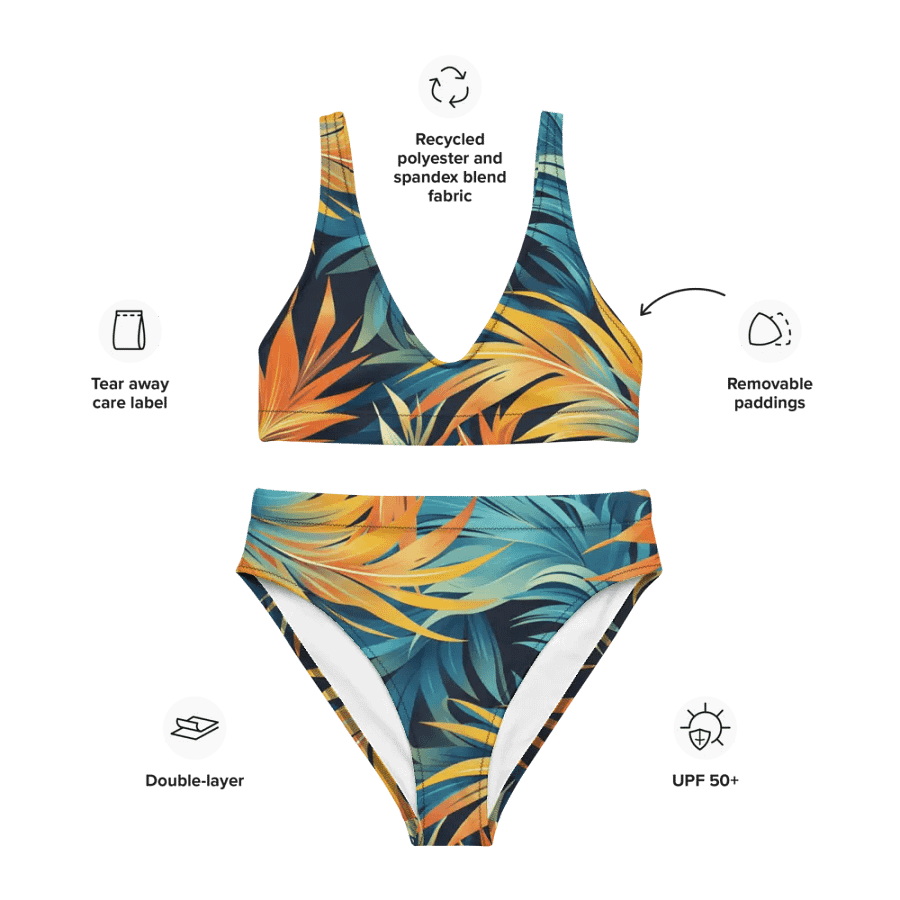 Tropical Flow Recycled High Waisted Bikini product image (2)