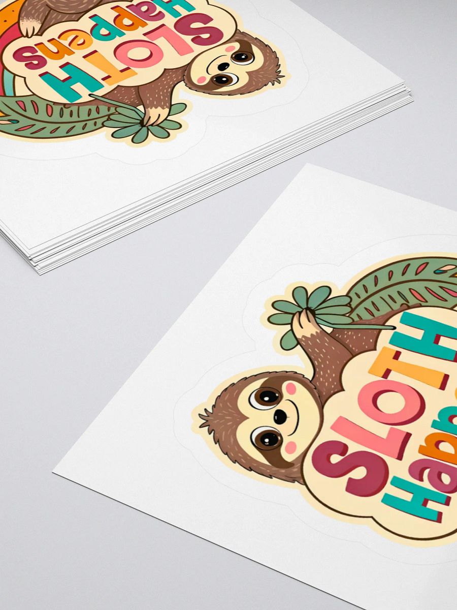 Sloth Happens Kiss Cut Sticker product image (11)
