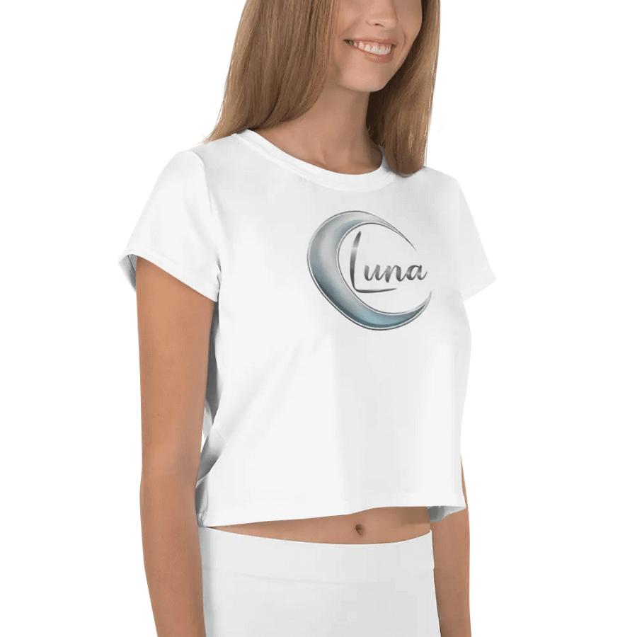 Luna Women's Crop Top - Stylish White Crescent Moon Design product image (10)