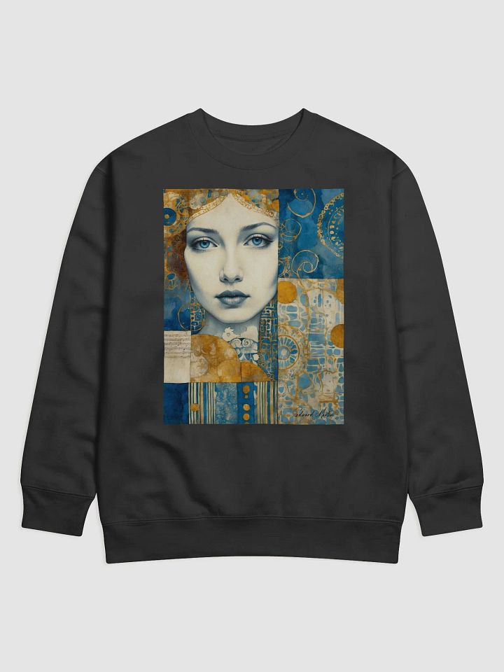 Serene Collage: Blue & Gold Premium Sweatshirt product image (2)