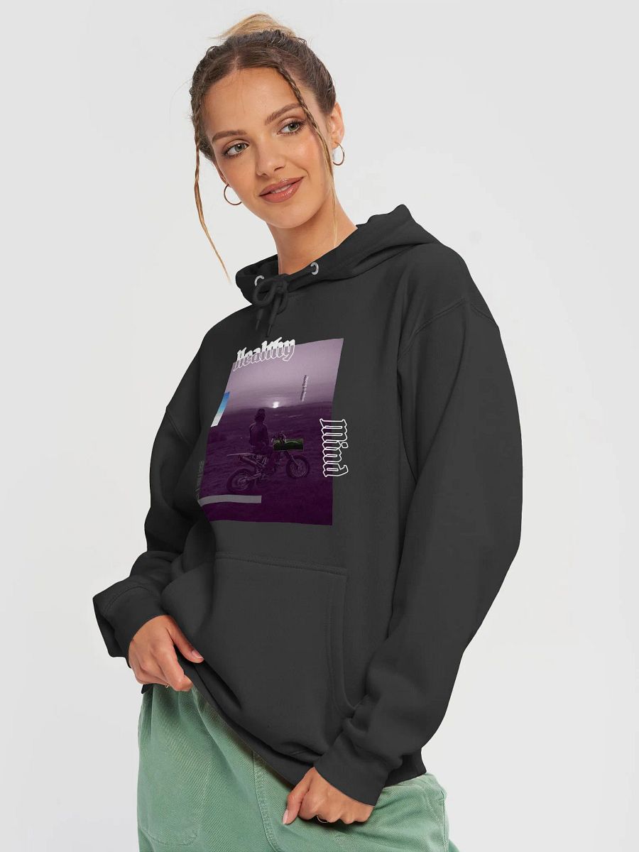 Healthy Mind | Dirt Bike Sunset Glitch Hoodie product image (3)