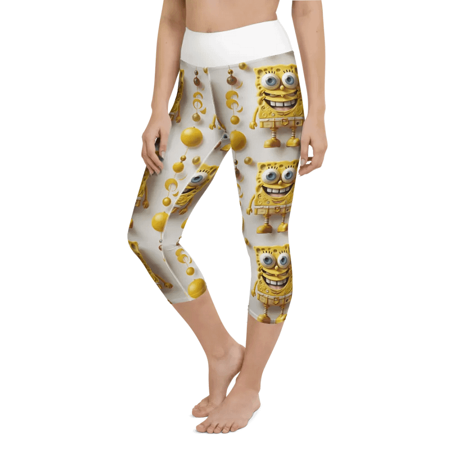 Groovy Yellow Character 90s Yoga Capri Leggings product image (3)