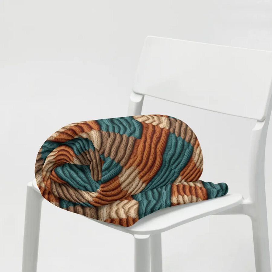 Boho Fall Colors Crochet Knit Pattern Throw Blanket product image (12)