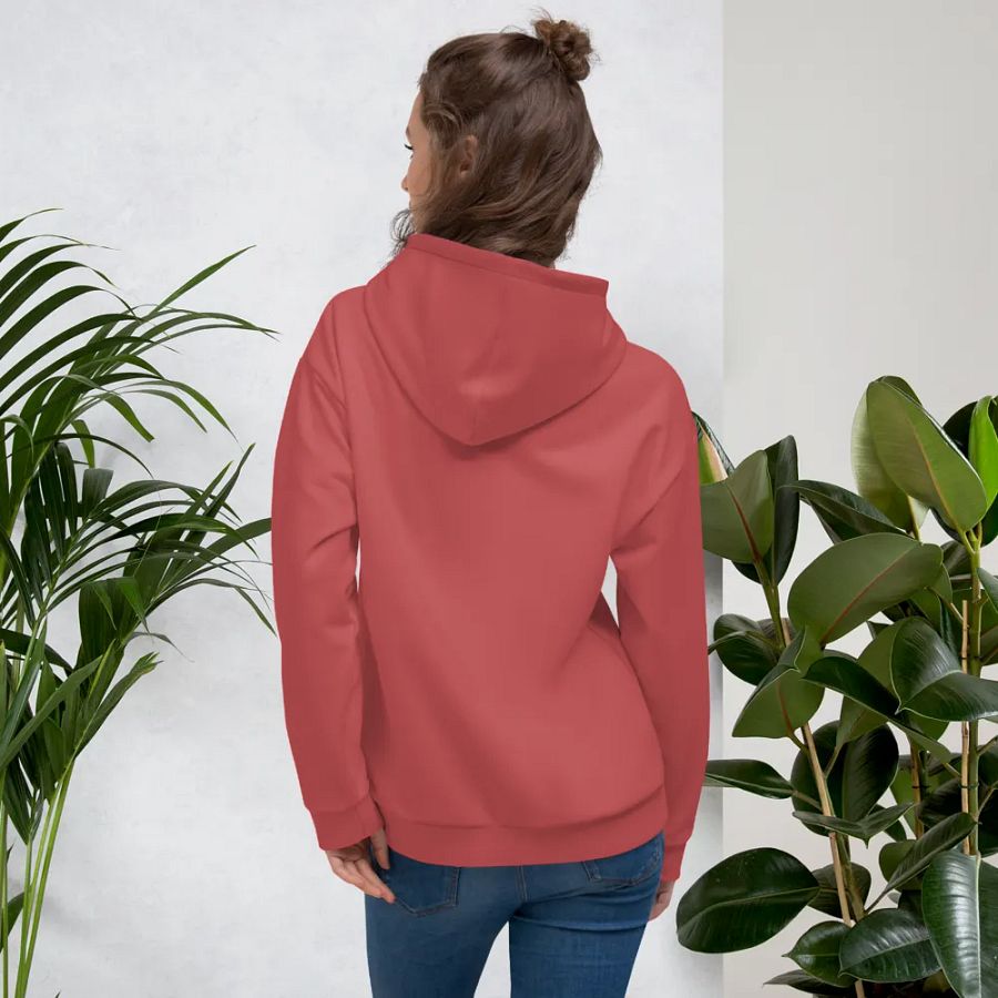Plain Brick Red Soft Summer Unisex Recycled Polyester Heavyweight Premium Hoodie by Treasure Pie product image (12)