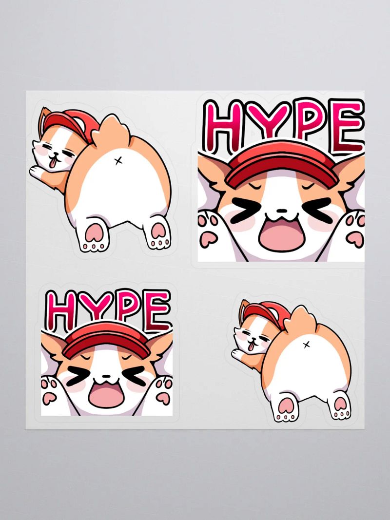 Slayer the Corgi 4-pk ~2" square & 1.6 inch x 1.6inch bundle Hype + Corgi butt love