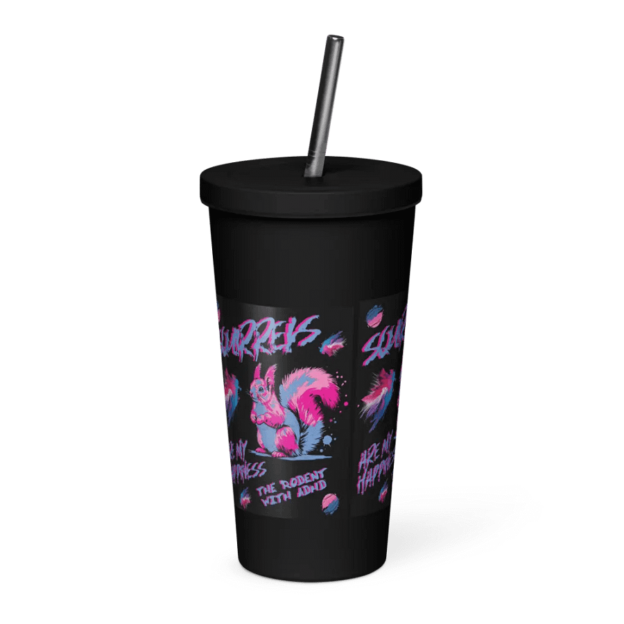 SQUIRRELS ARE MY HAPPINESS, Neon Squirrel Party Insulated Tumbler product image (4)
