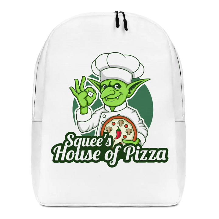 Squee’s House of Pizza Minimalist Backpack (White) product image (1)
