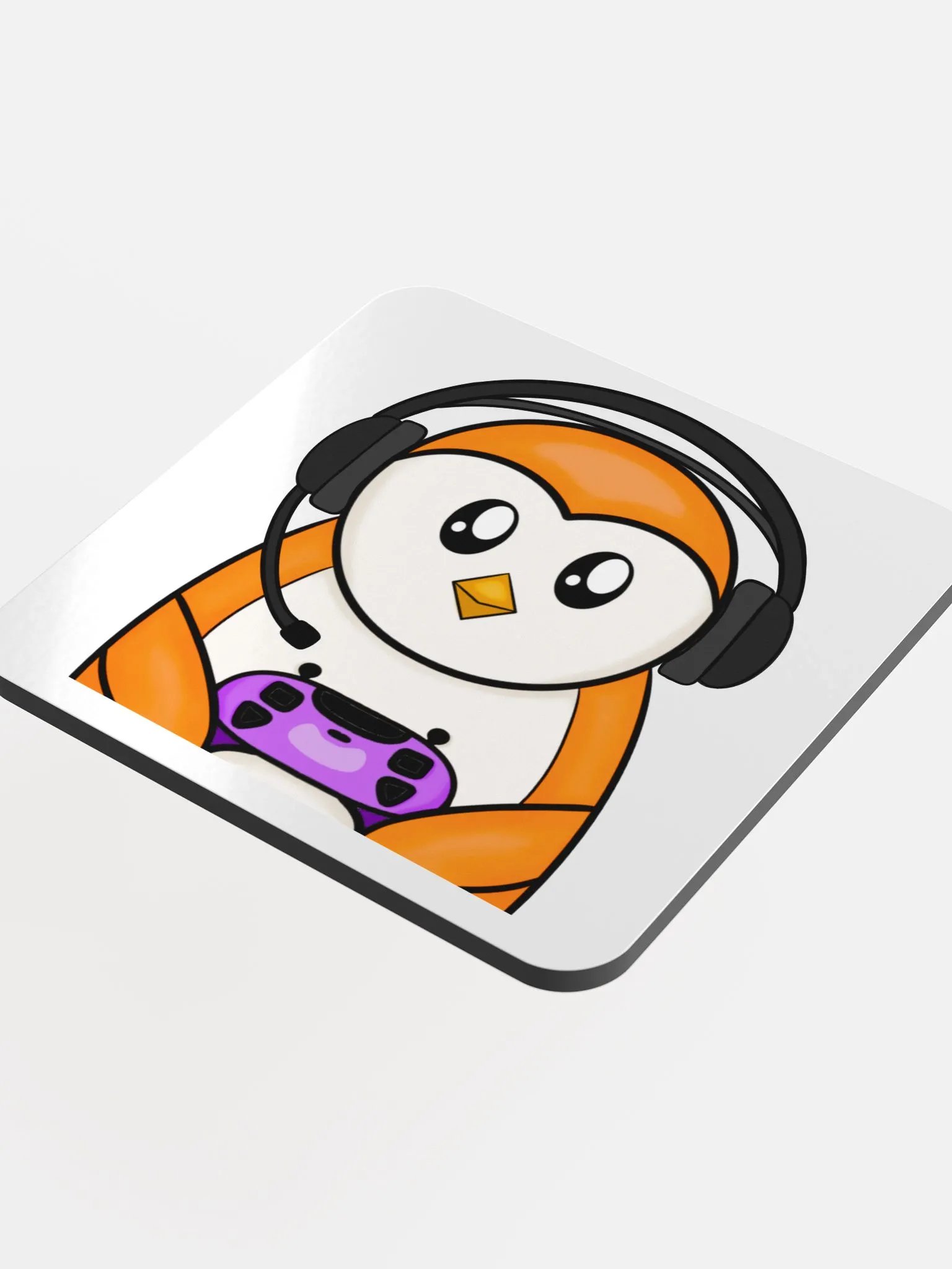 Gamer Penguin Coaster - Orange product image (4)