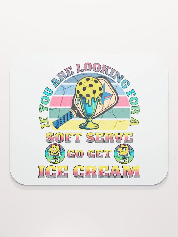 Soft Serve Go Get Ice Cream Pickleball Whimsical Vintage Mouse Pad product image (2)