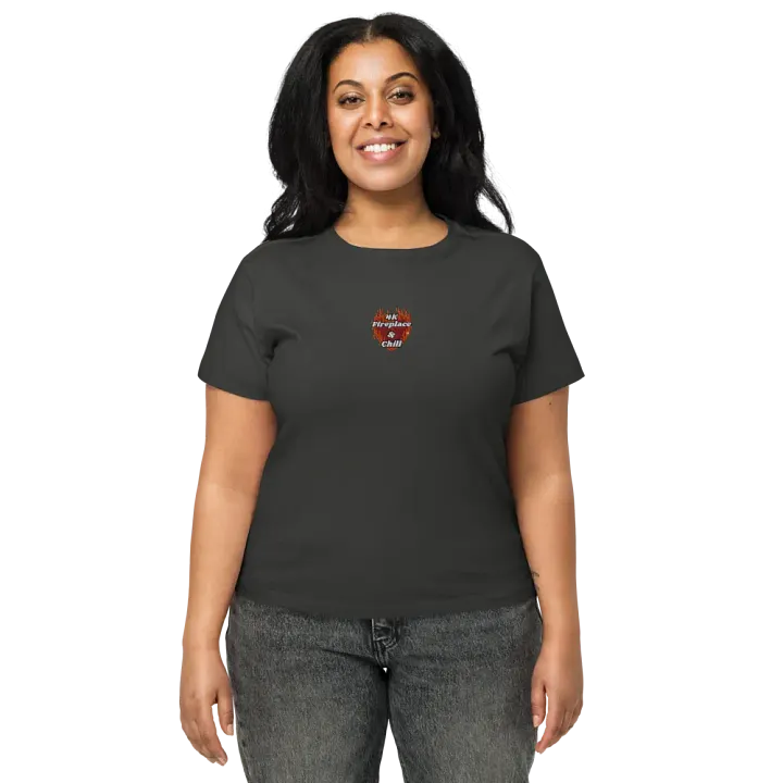 Flaming Heart - 4K Fireplace & Chill | Embroidered High Waisted Tee product image (2)