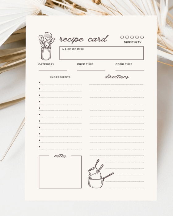Beige Minimalist Recipe Card product image (2)
