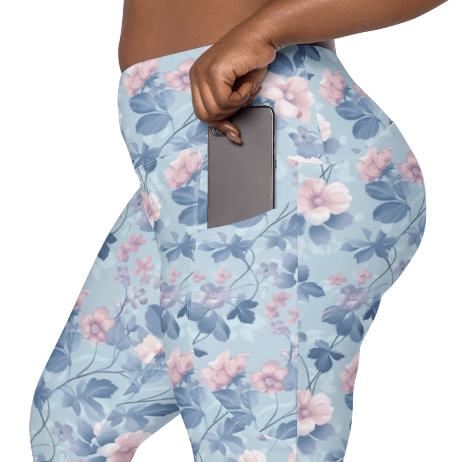 Serene Blue Blossoms Leggings product image (8)