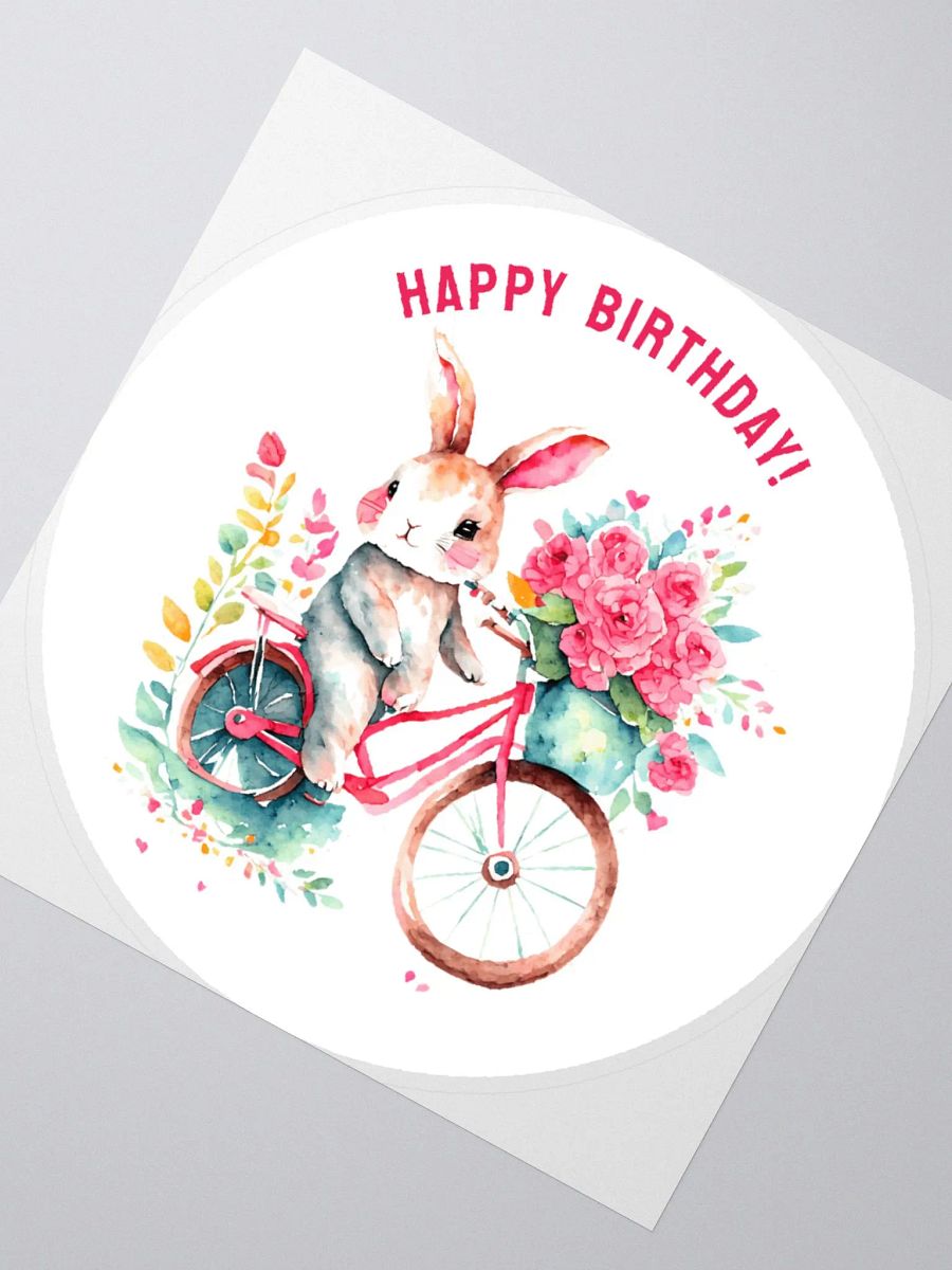Birthday Greetings Bunny Riding a Floral Bike product image (3)