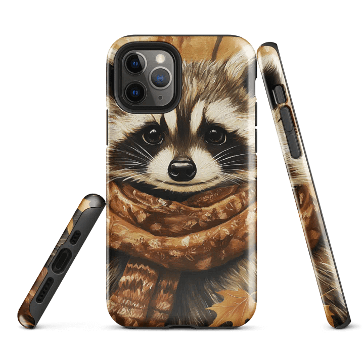 Autumn Raccoon Scarf iPhone® Tough Case product image (2)