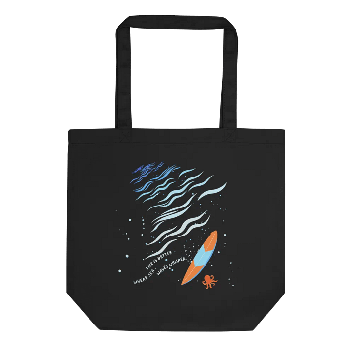 Life Is Better Where Sea Waves Whisper Eco-Friendly Tote Bag ( Side -Sea- ) product image (1)