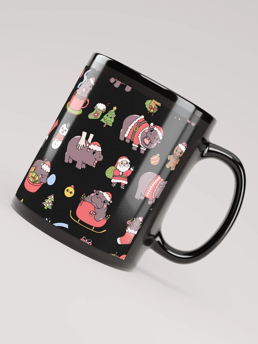 MOODENG'S CHRISTMAS BLACK GLOSSY MUG! product image (5)