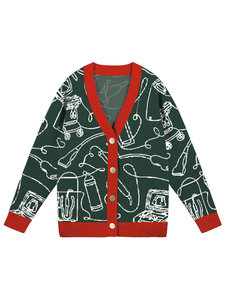 service lines (sonography - holiday green cardigan) product image (1)