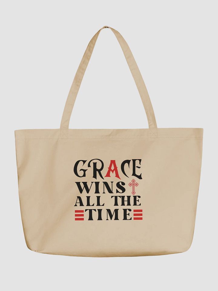 Grace Wins All The Time, Christian Faith Organic Tote bag product image (2)