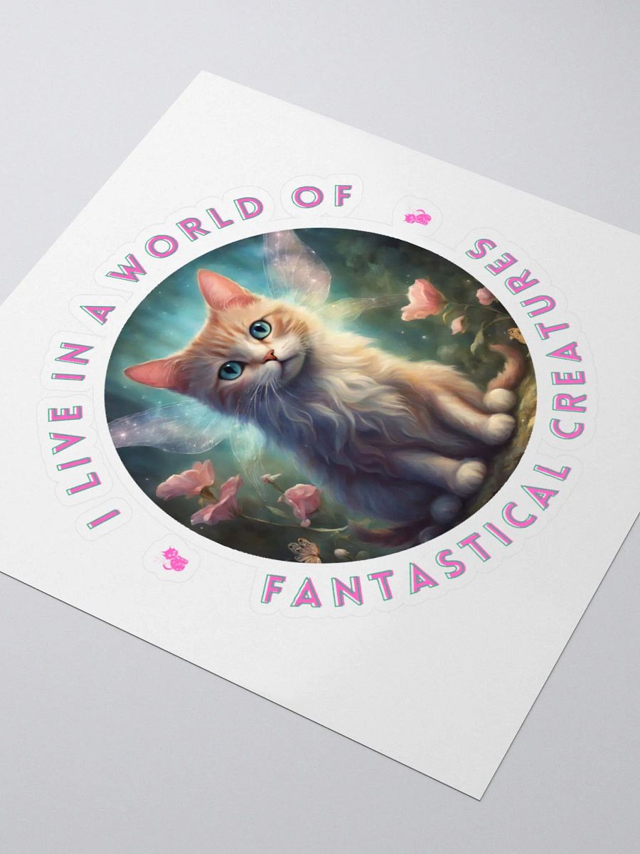 I Live in a World of Fantastical Creatures Kitten Stickers product image (7)