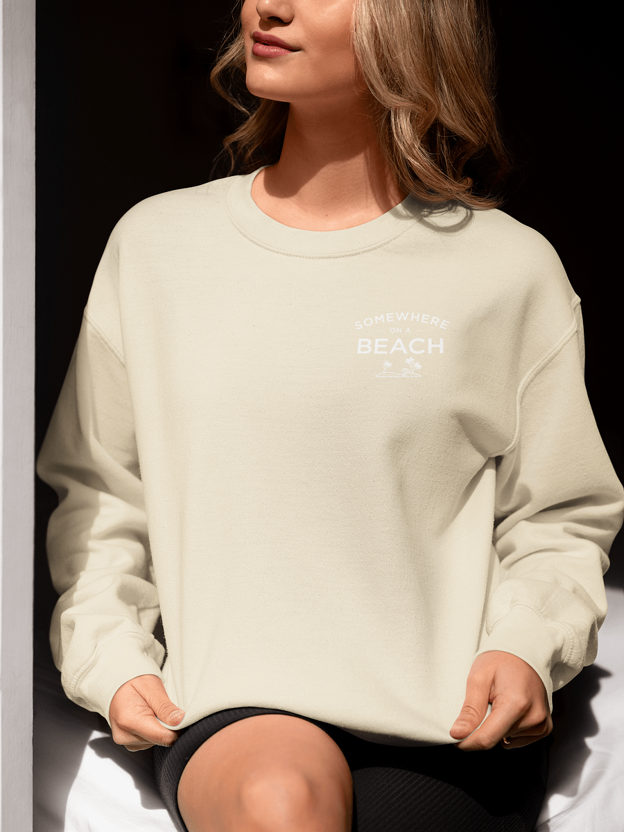 Somewhere on a Beach Embroidered Unisex Crew Neck Sweatshirt product image (5)