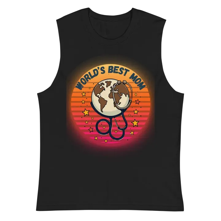 World's Best Mom Earth Stethoscope Muscle Tank product image (3)