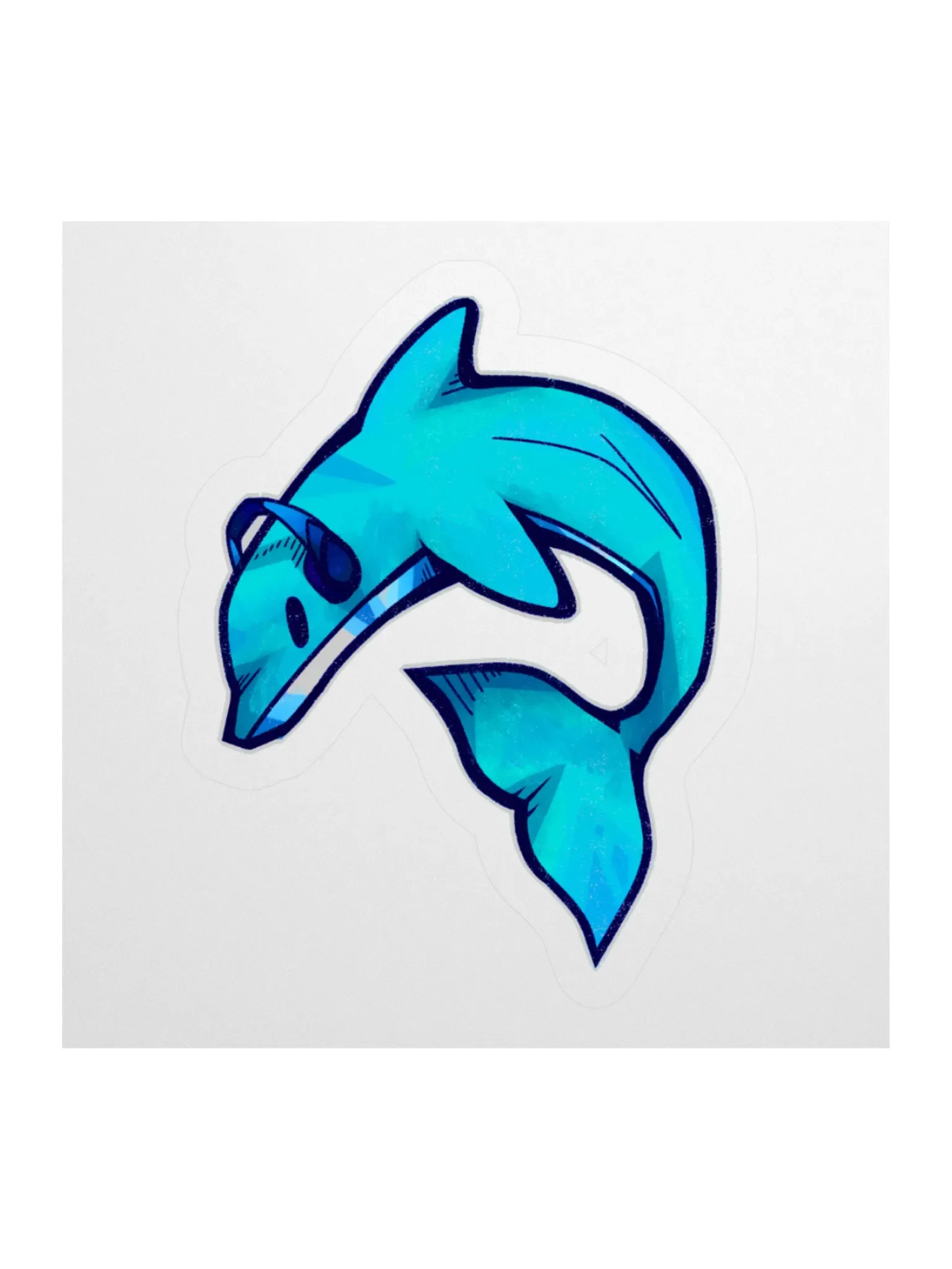 Synthwave Dolphin Sticker product image (1)
