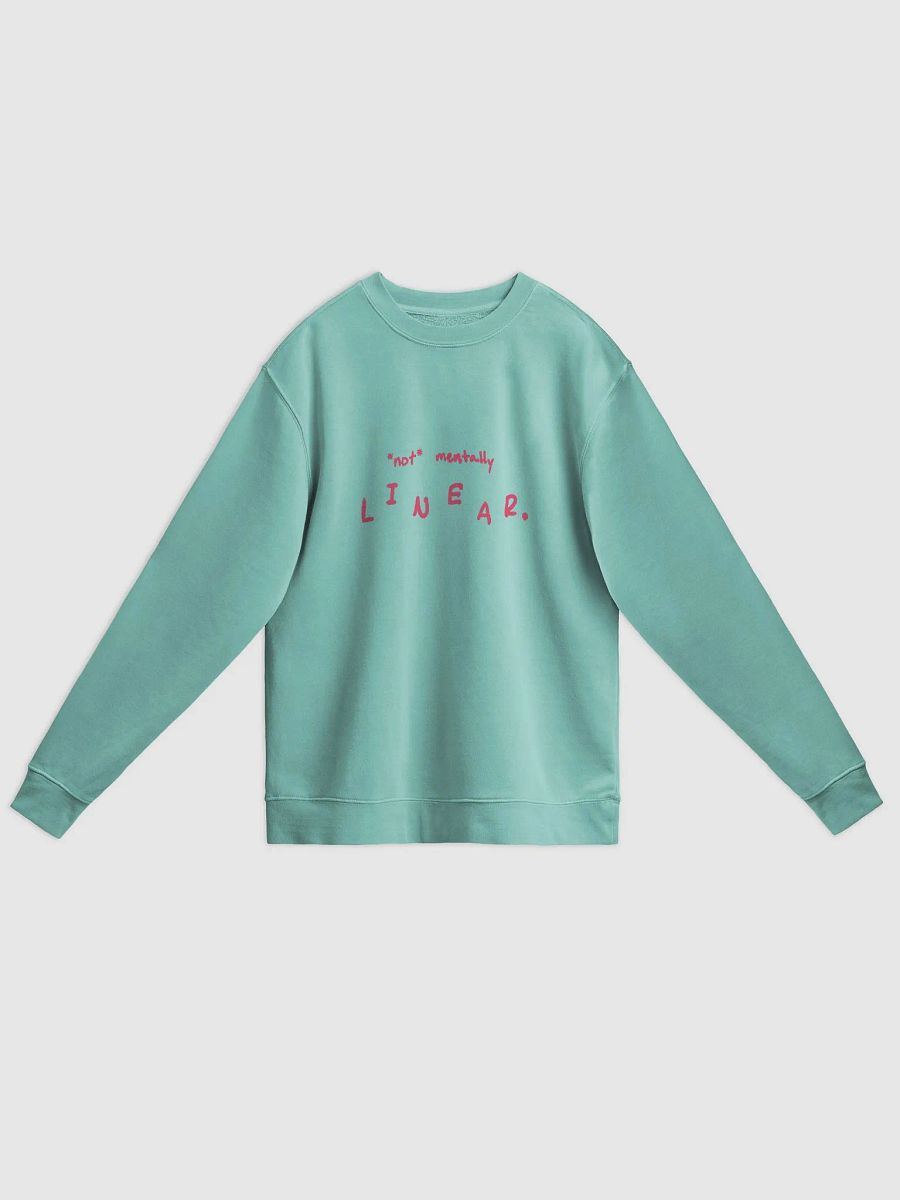 *not* mentally linear (fuchsia design) printed pigment crewneck product image (15)