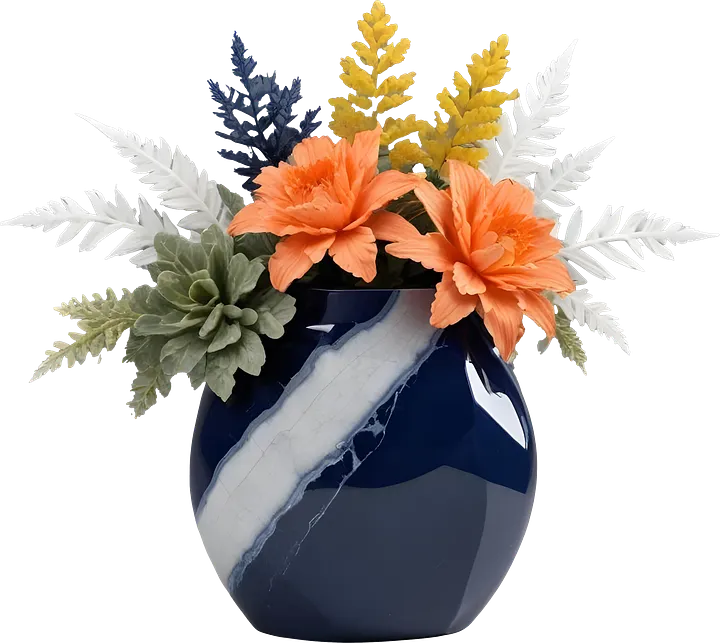 Golden Tides – Tropical Luxe Ceramic Vase PNG product image (1)