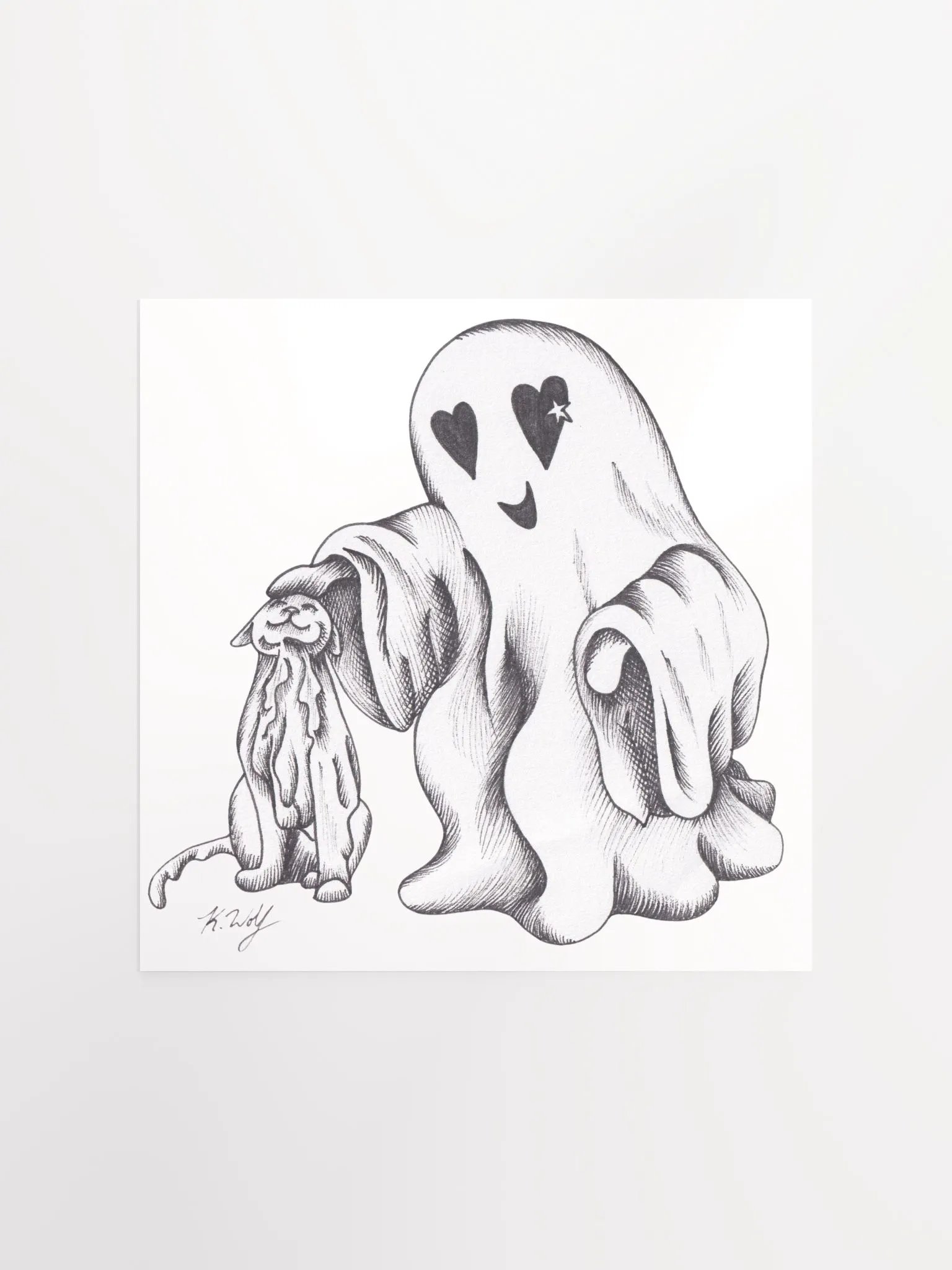 Ghost Cat and Ghost Matte Poster product image (1)