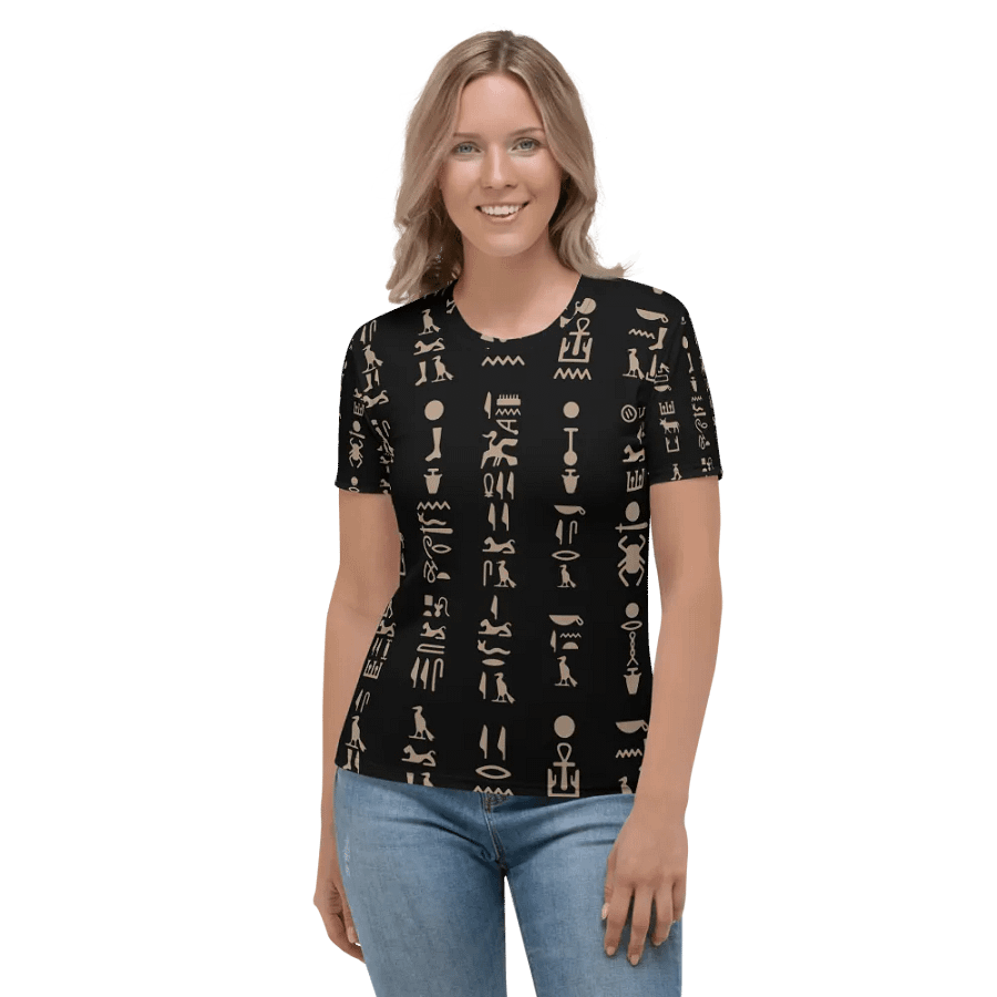 Isis Black Hieroglyphs Muse Women's Crew Neck T-Shirt product image (3)