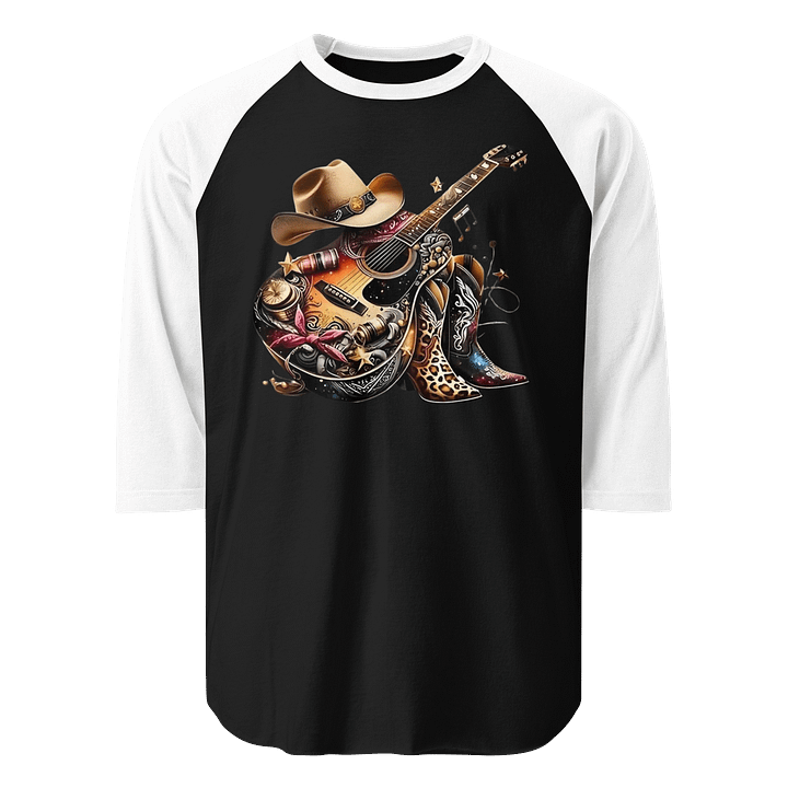 Western Guitar Vibes Raglan Long Sleeve T-Shirt product image (2)