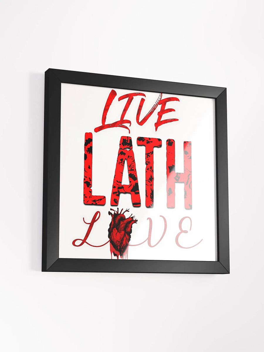 Framed Matte Square Poster Live Lath Love product image (3)