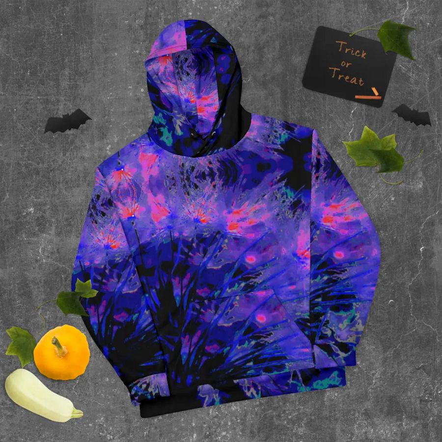 Abstract Funky Neon Dandelion Seeds Unisex Pull Over Hoodie product image (9)