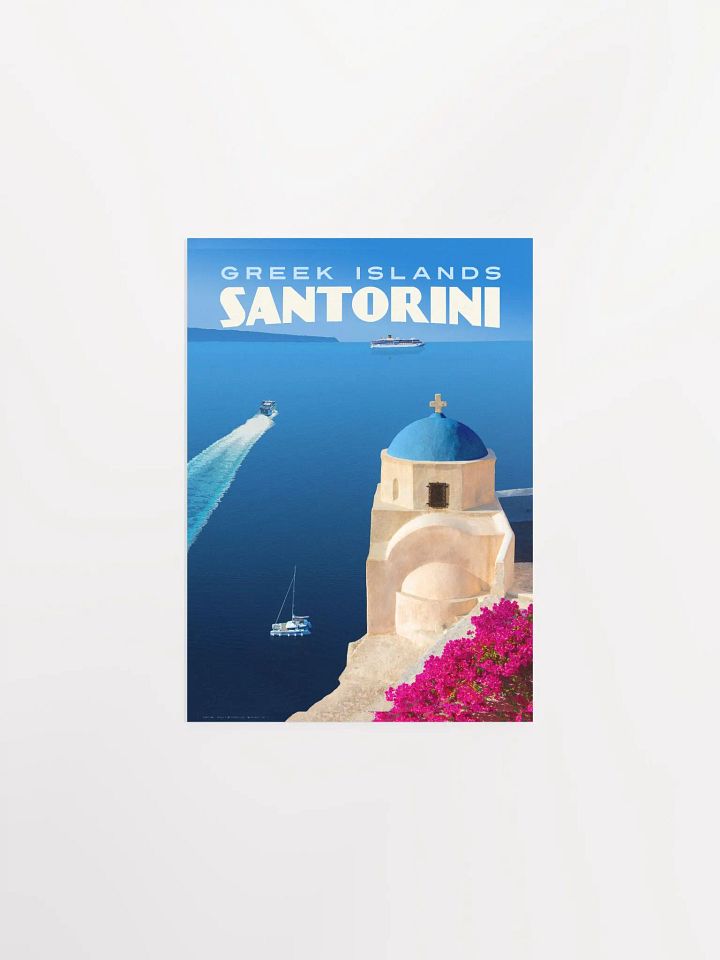Vintage-Style Santorini Travel Poster product image (1)