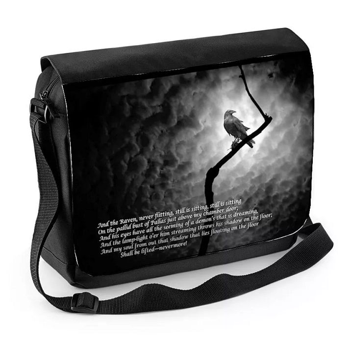 The Raven Edgar Allan Poe Laptop Messenger Bag - Goth product image (1)