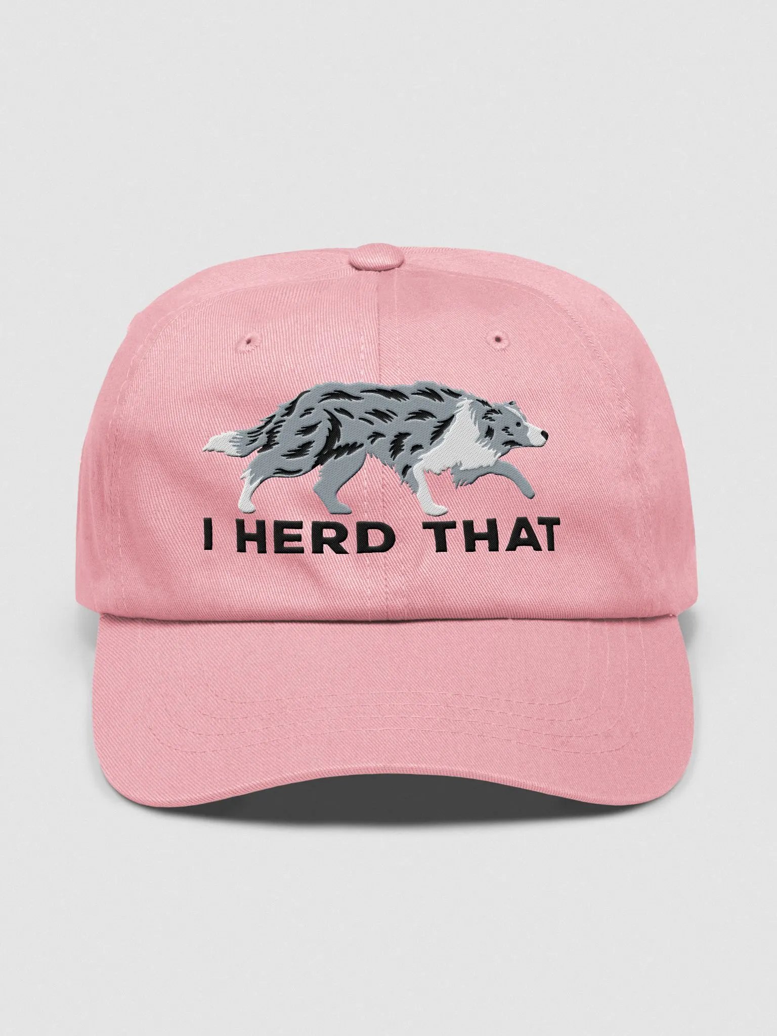 I Herd That Classic Dad Hat(Embroidered) of a Border Collie(Blue Merle) product image (25)
