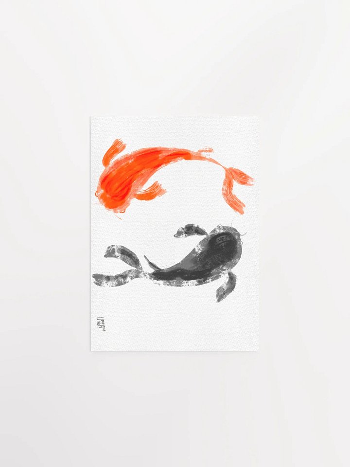 Swimming Koi - Digital Ink Watercolor Print product image (1)