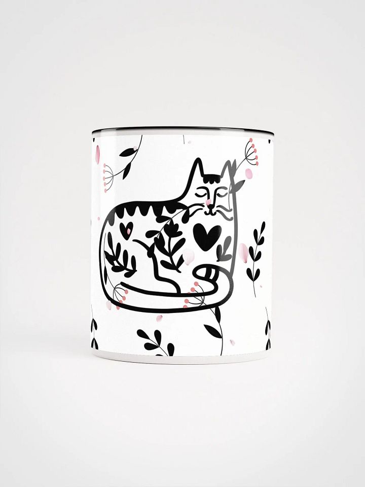 Whimsical Folk Art Cat Love Ceramic Mug|Housewarming Birthday Gifts Cute Mug product image (1)