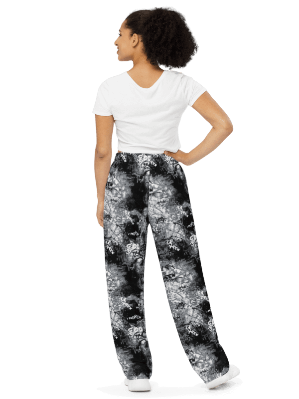 Black and White Graffiti | Unisex Wide-Leg Pants product image (4)