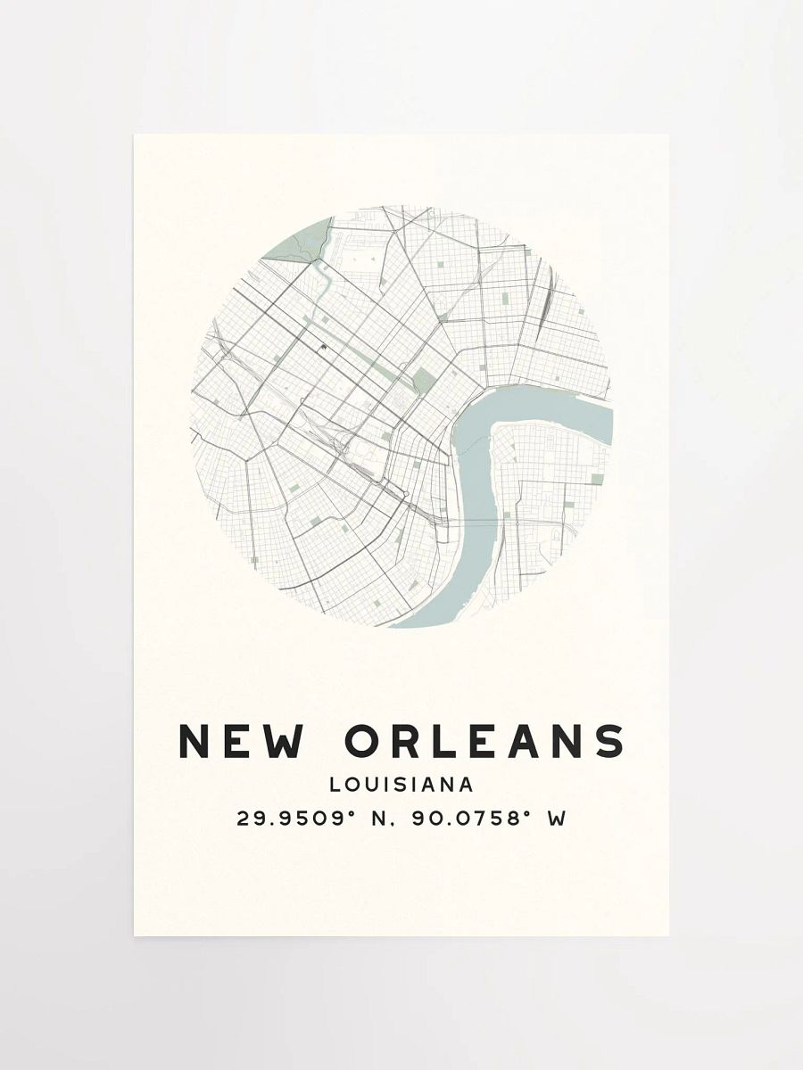 New Orleans Street Map Poster – Beige Minimalist Circular City Art product image (4)