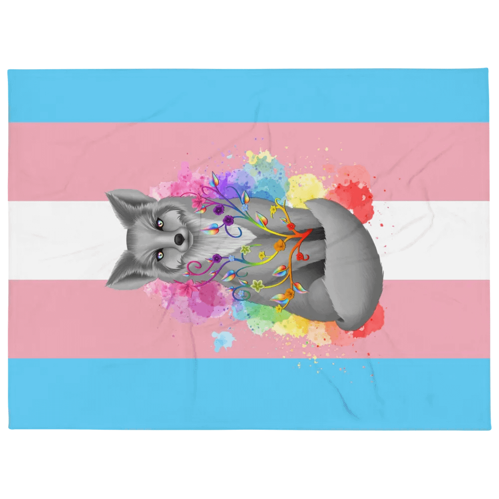 Transgender Pride Fox Blanket (2023) product image (1)