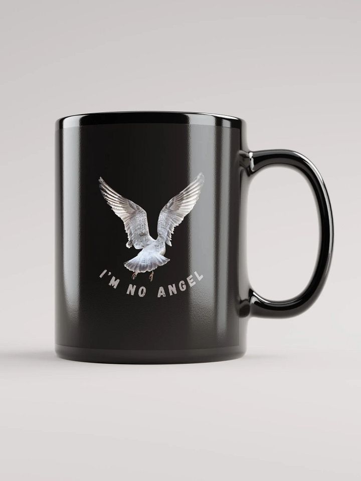 I'm No Angel Seagull Glossy Black Mug product image (1)