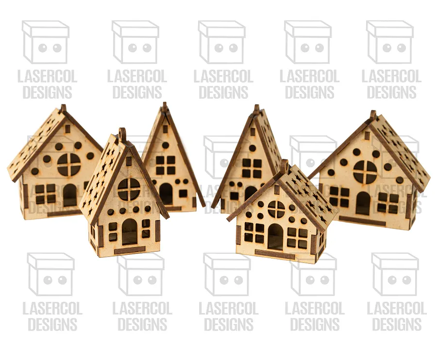 Christmas Houses Ornaments Box - Laser Cut Files product image (6)