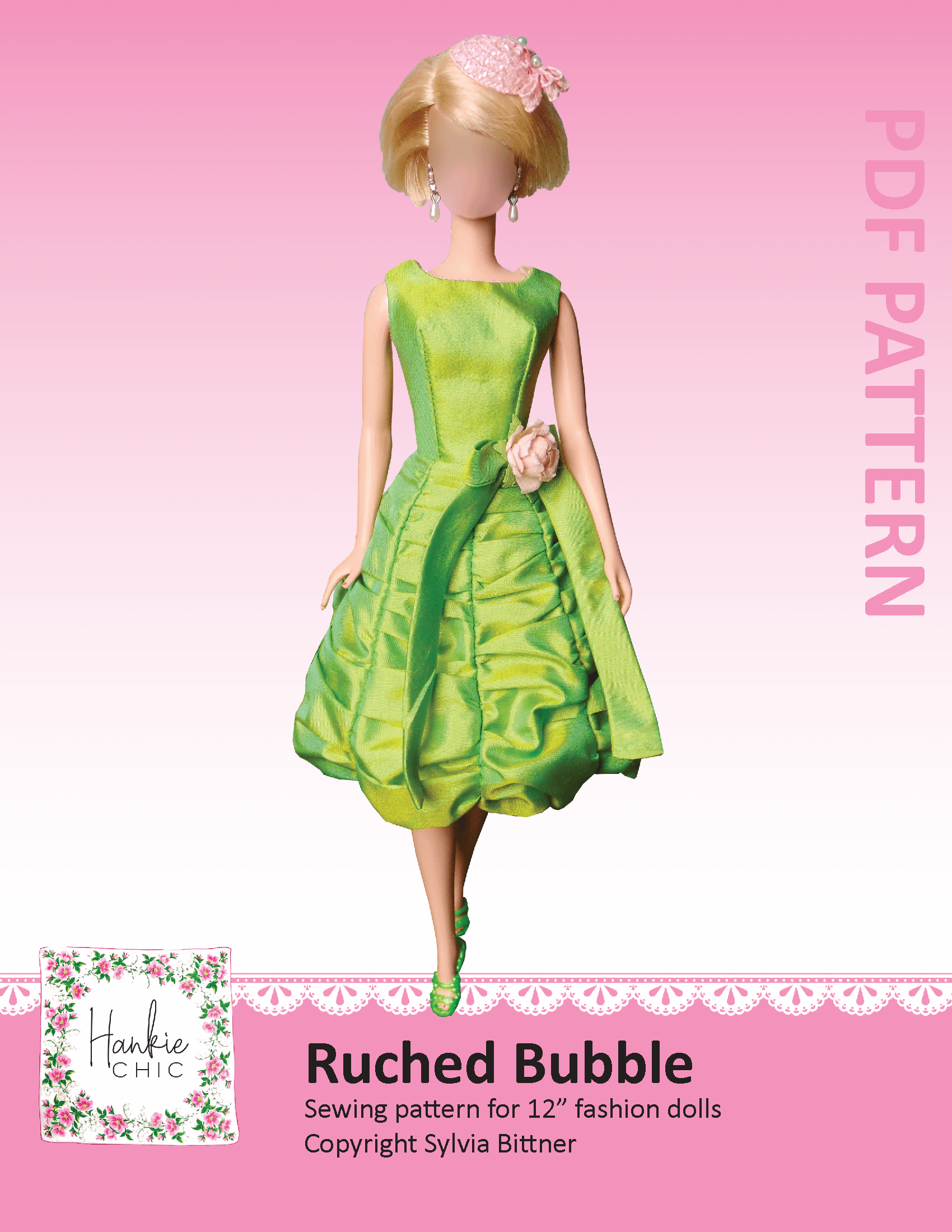 Ruched Bubble sewing pattern for 12" fashion dolls product image (1)