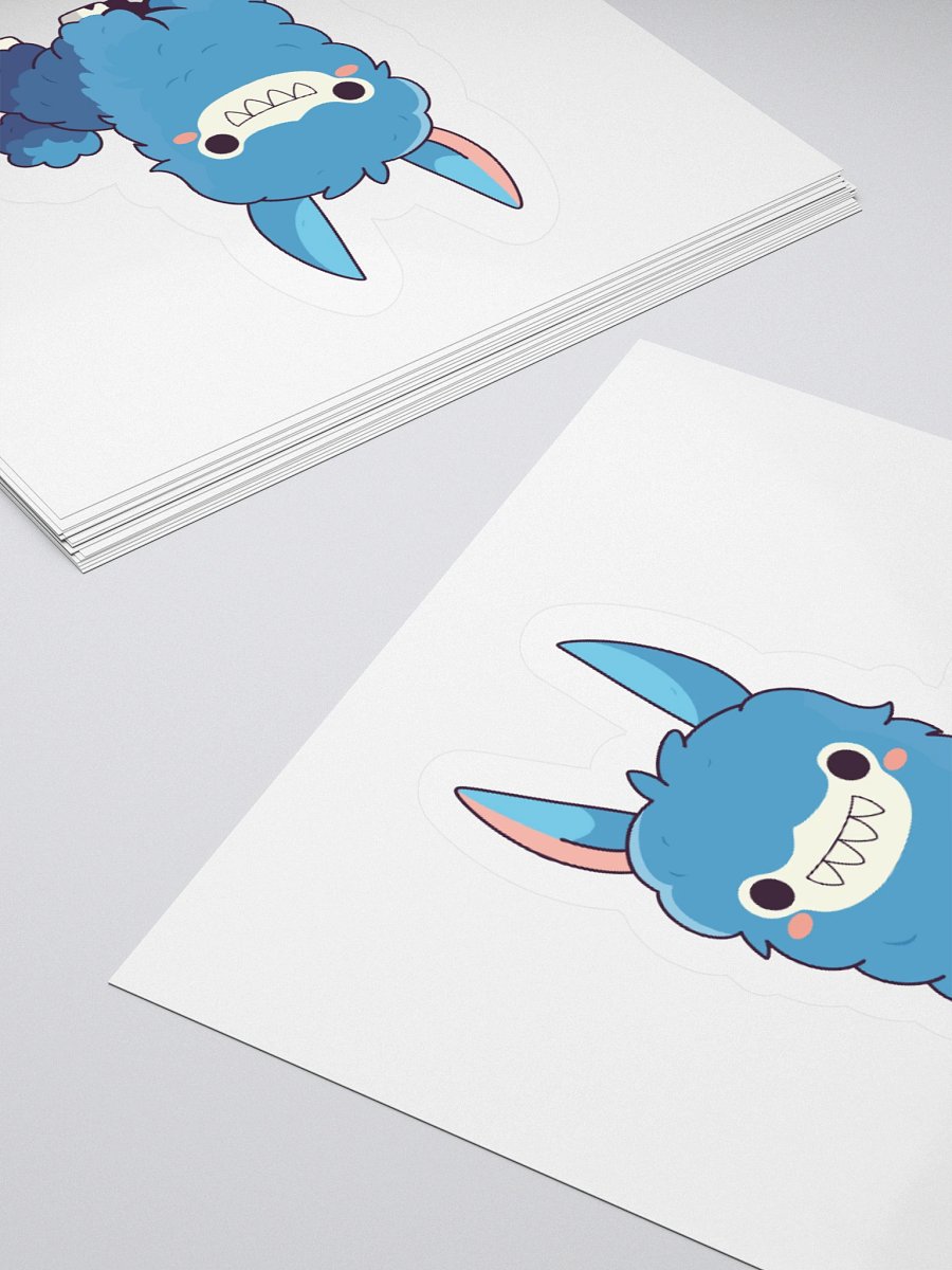 Nibblin Alpaca Kiss Cut Sticker – Cute Blue Vinyl Alpaca Decal product image (4)