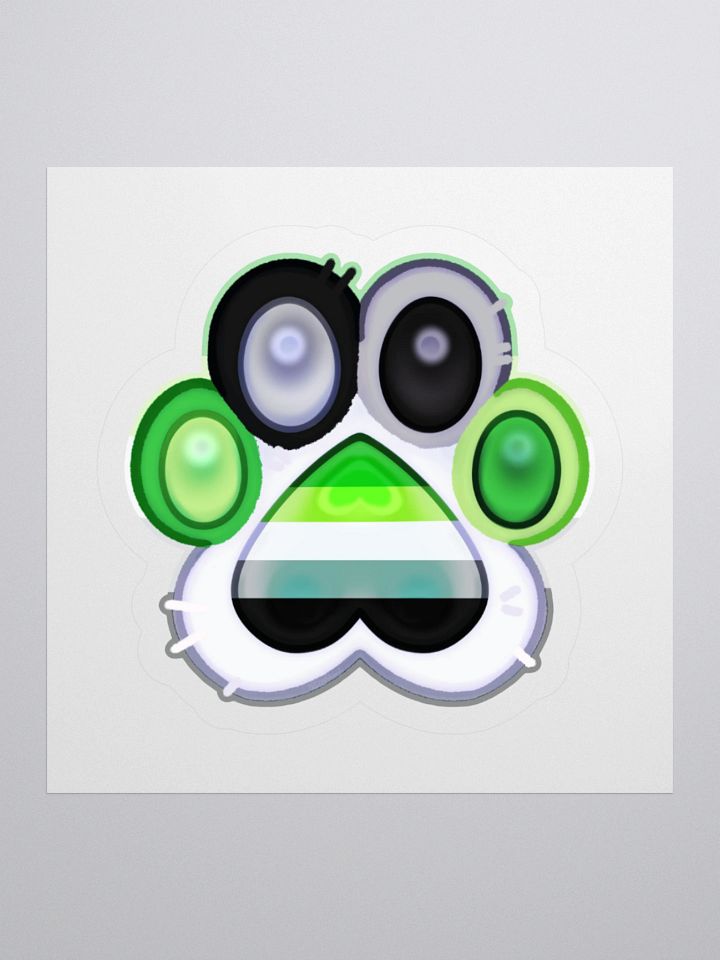 Aromantic Pride Paw Print Kiss Cut Stickers product image (1)