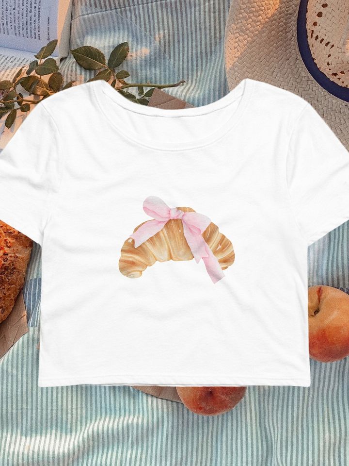 Pink Ribbon Croissant Baby Tee product image (1)