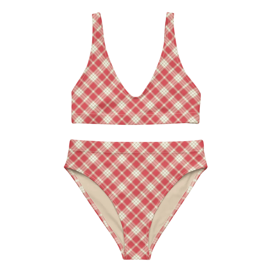 Coral Pink Plaid Bikini product image (2)