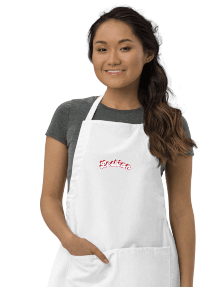 LGBTQIAP2S+ 2025, Curved Lesbian, Embroidered Apron product image (1)